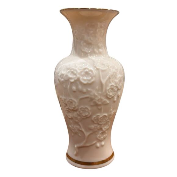 Vintage Lenox Floral Flowers Bud Vase 24K Gold Trim 6-1/2" Tall Made in USA - Picture 1 of 6